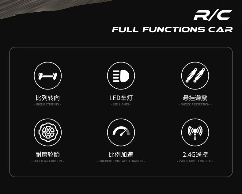 RC Car 1:16 2WD with LED Light 2.4G 20KM/H High Speed Off-Road Climbing Remote Control  Car