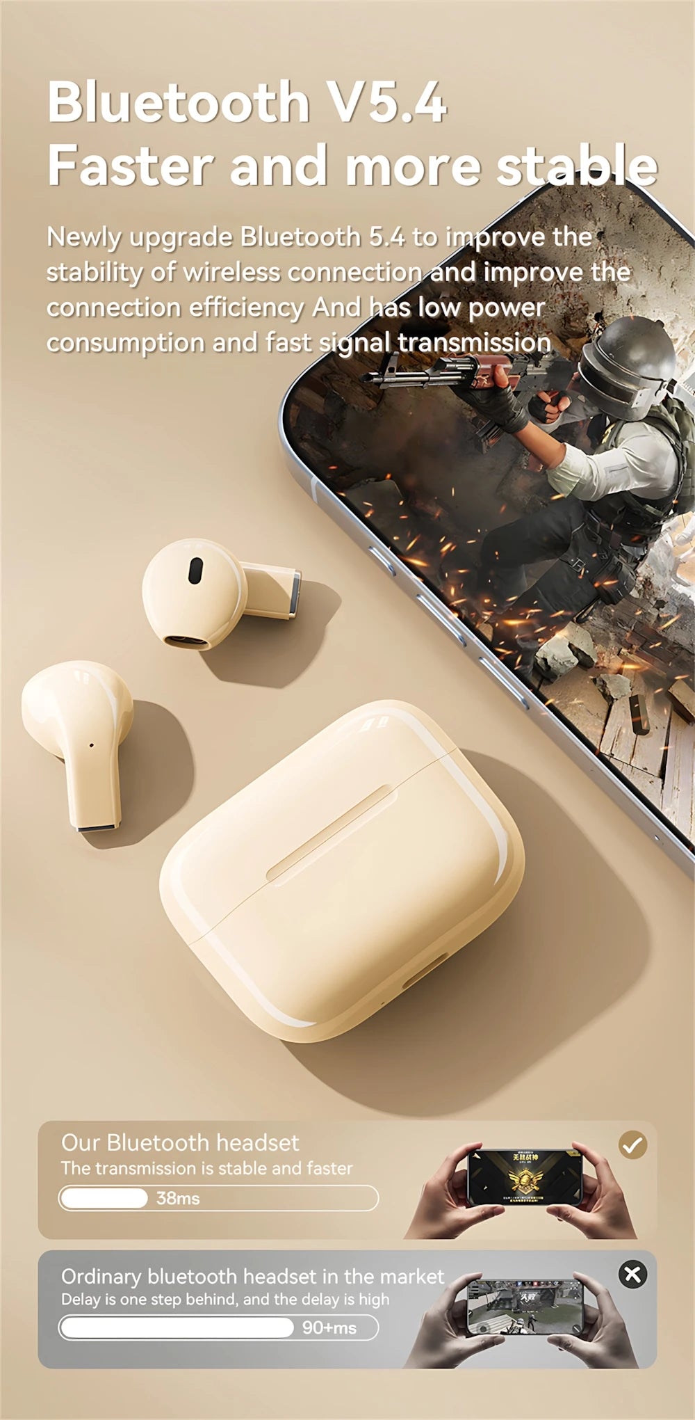 Wireless Headset Smart Comfortable Ear Buds