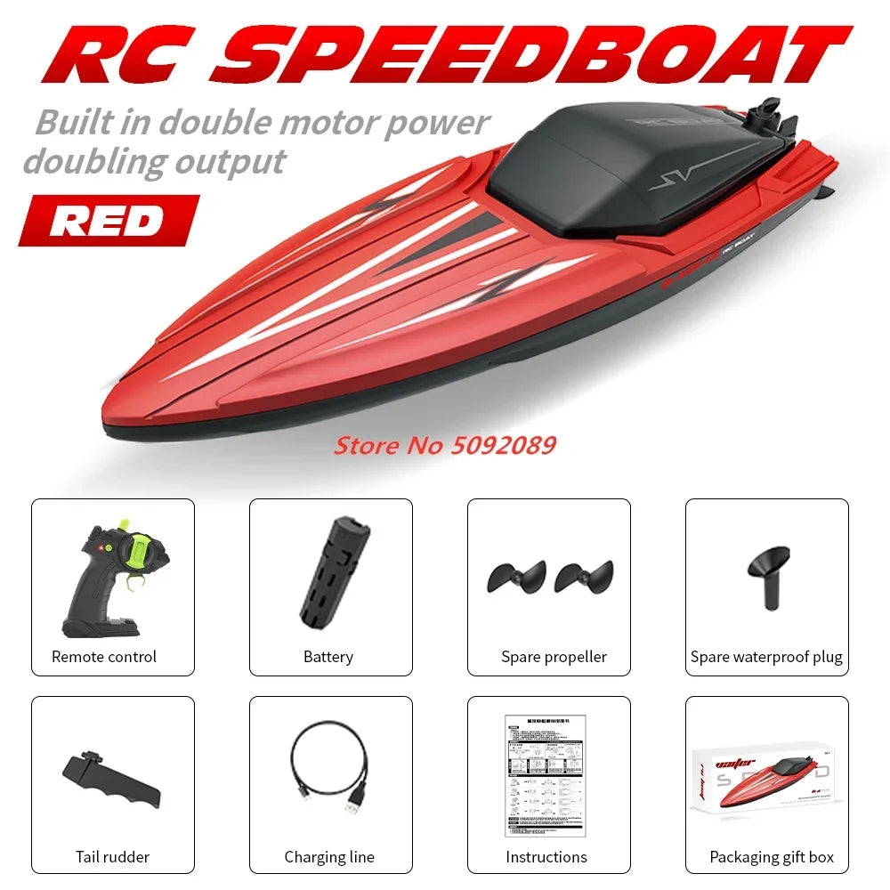 35CM Large RC Racing Boat Radio Control SpeedBoat 30Mins Driving RC Ship Boat Waterproof Toy Summer Water Gifts RC Toys