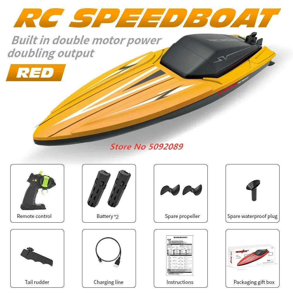 35CM Large RC Racing Boat Radio Control SpeedBoat 30Mins Driving RC Ship Boat Waterproof Toy Summer Water Gifts RC Toys