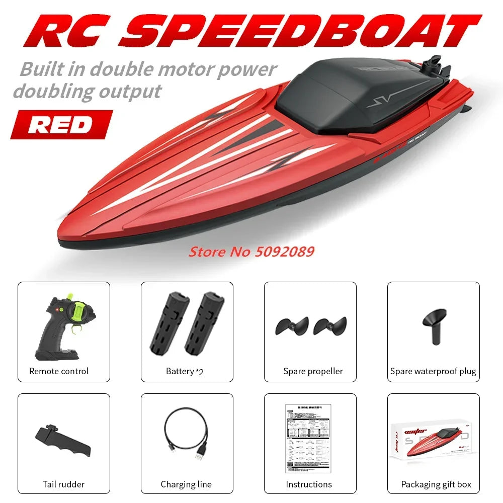 35CM Large RC Racing Boat Radio Control SpeedBoat 30Mins Driving RC Ship Boat Waterproof Toy Summer Water Gifts RC Toys