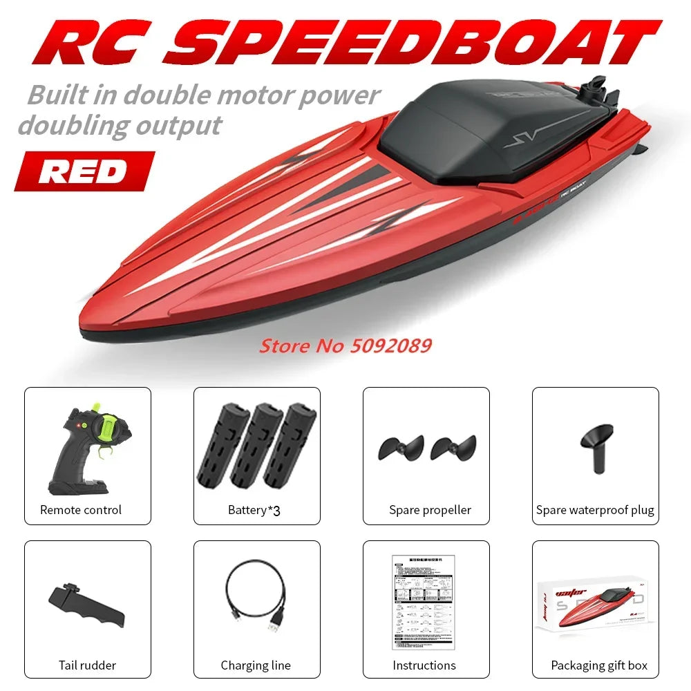 35CM Large RC Racing Boat Radio Control SpeedBoat 30Mins Driving RC Ship Boat Waterproof Toy Summer Water Gifts RC Toys