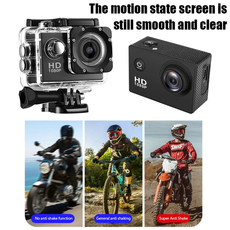 Underwater Waterproof Go Pro Sports Camera Multifunctional Outdoor Riding Sports DV Skiing Diving Action Camera Video Camera For Helmet