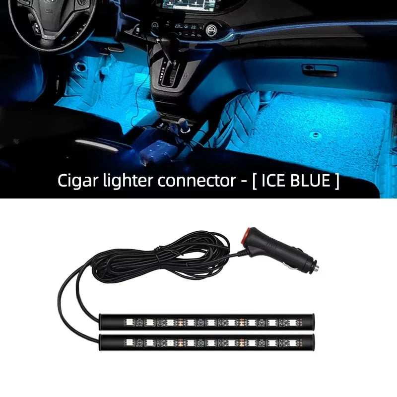 New LED Car Interior Ambient Foot Strip Light Kit Backlight 5V USB Auto Decorative Atmosphere Neon Lamp Vehicle Accessories