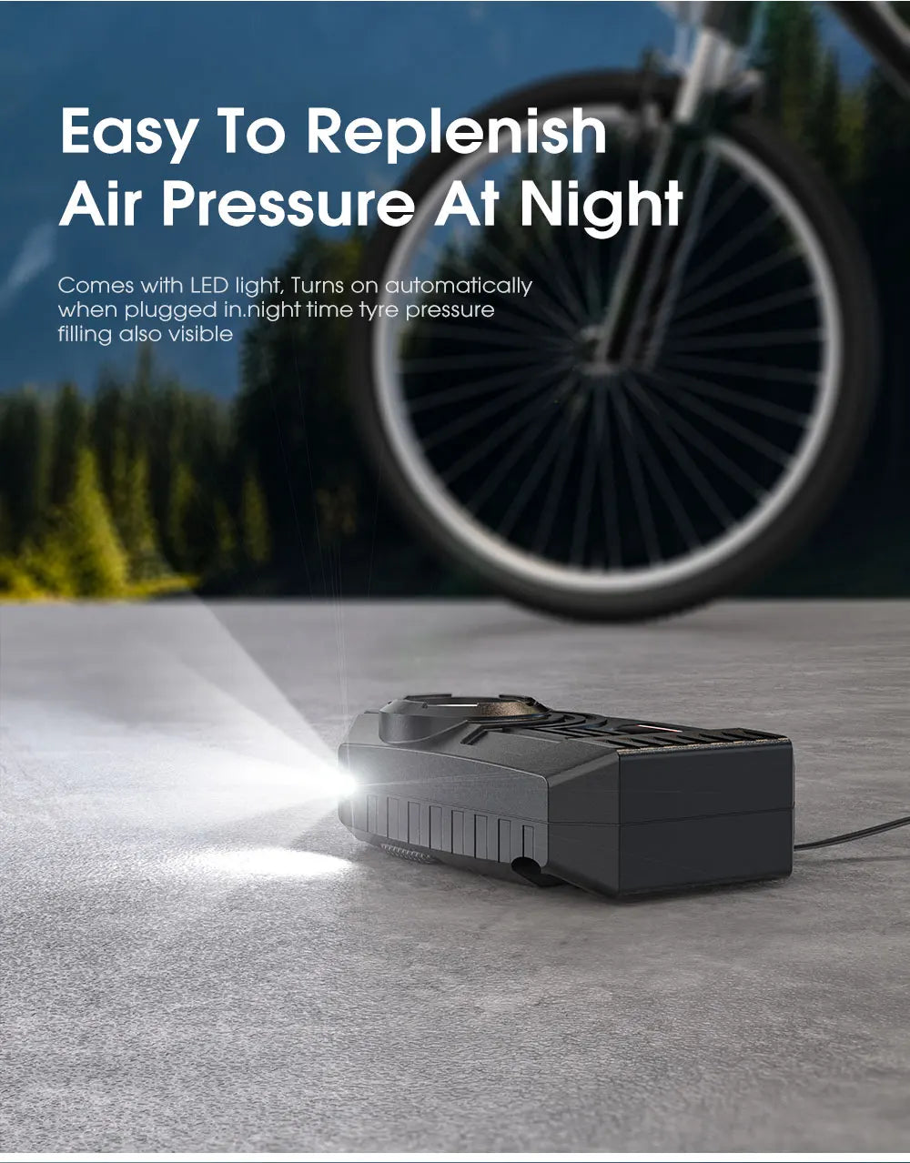 CARSUN Mini Air Pump Tire Inflator Car Electric Mini 20L/Min Portable Air Compressor For Car Motorcycles Bicycle Inflatable