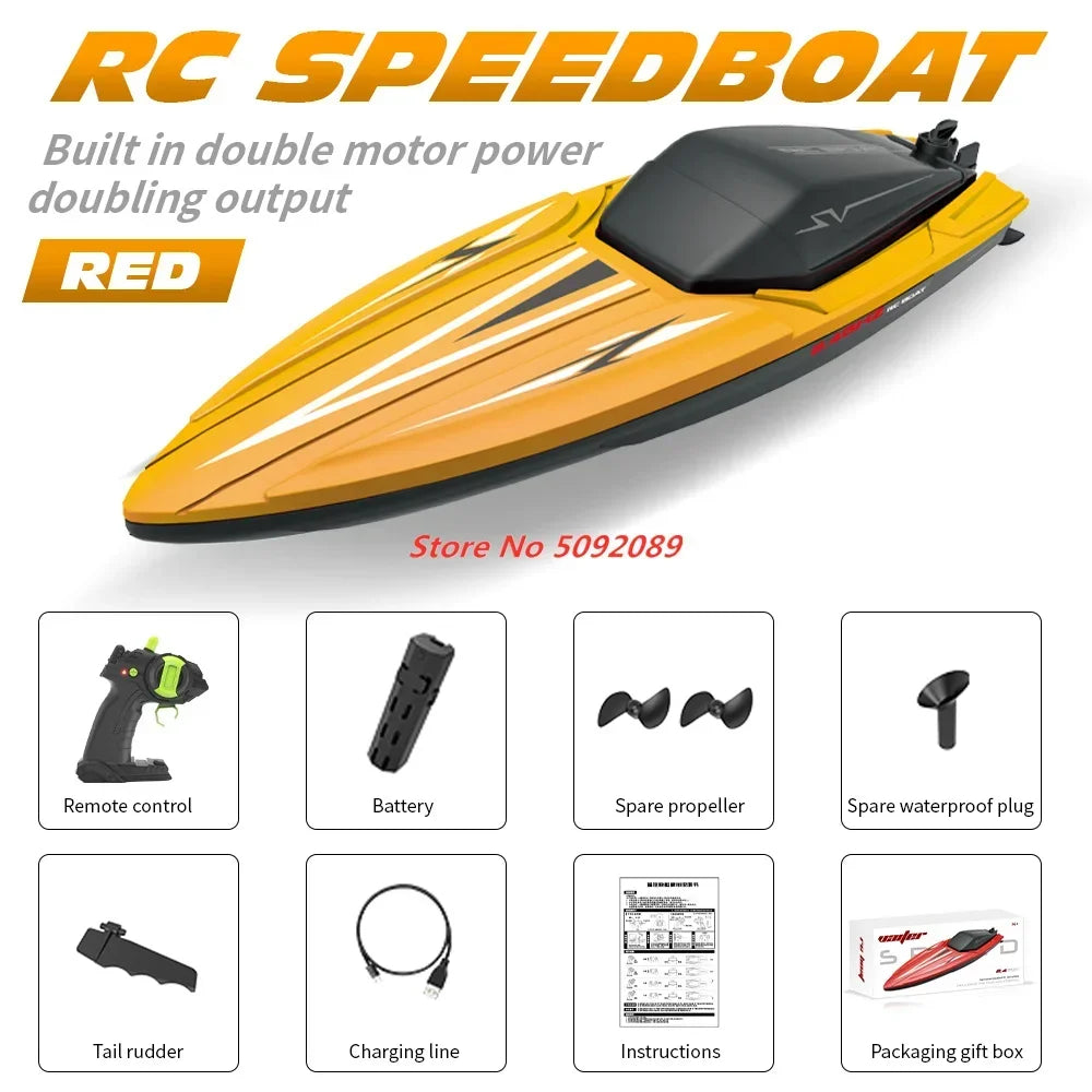 35CM Large RC Racing Boat Radio Control SpeedBoat 30Mins Driving RC Ship Boat Waterproof Toy Summer Water Gifts RC Toys