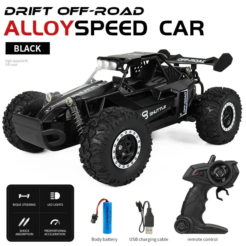 RC Car 1:16 2WD with LED Light 2.4G 20KM/H High Speed Off-Road Climbing Remote Control  Car