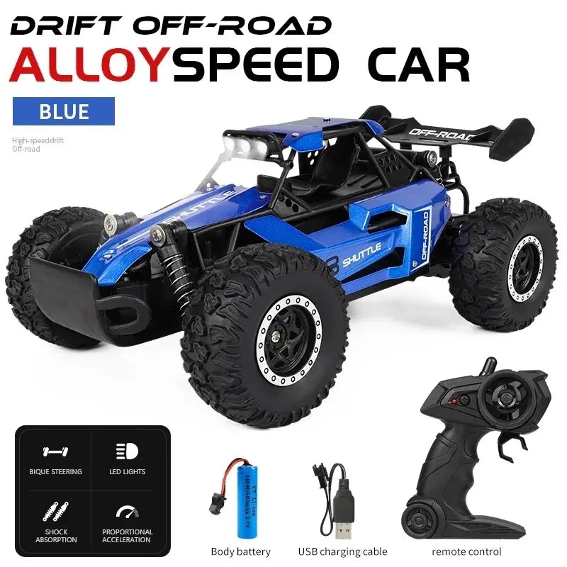 RC Car 1:16 2WD with LED Light 2.4G 20KM/H High Speed Off-Road Climbing Remote Control  Car