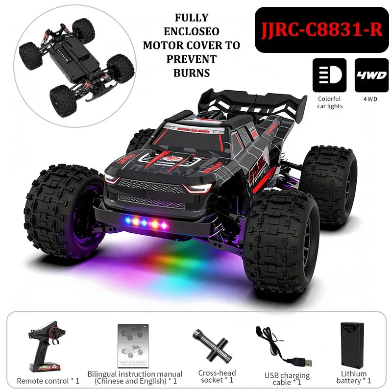 RC Car 1:14 Full Scale JJRC C8831 4WD High Speed Off Road Car Carbon Brush All-terrain Climbing Racing Drift Car Boy Gift SCY