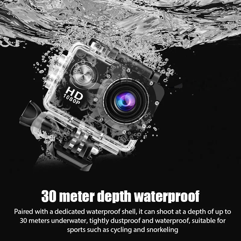 Underwater Waterproof Go Pro Sports Camera Multifunctional Outdoor Riding Sports DV Skiing Diving Action Camera Video Camera For Helmet