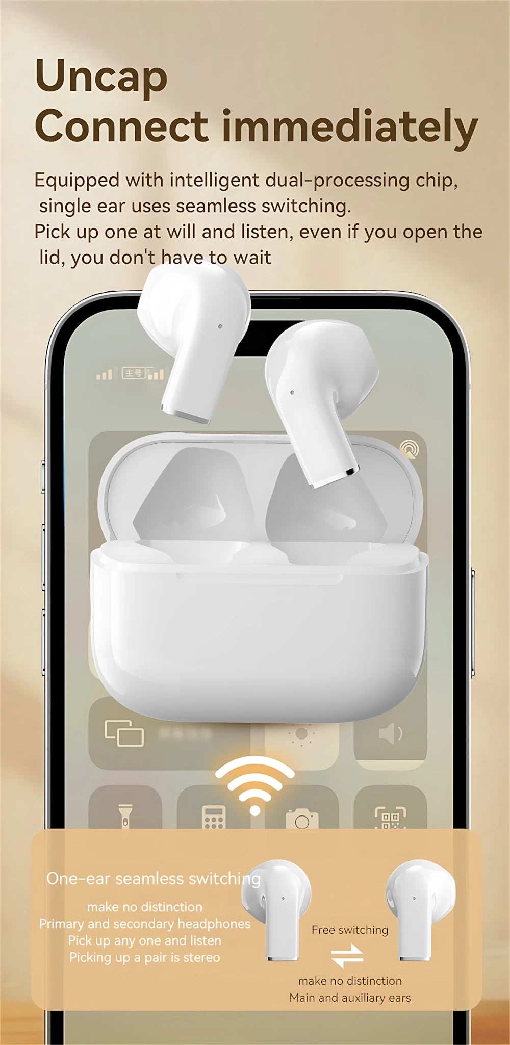 Wireless Headset Smart Comfortable Ear Buds